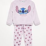 Completo pigiama 'Stitch' 'Disney' in pile 2 pezzi Viola