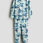 Pigiama in cotone con stampa Verde menta/Lilo & Stitch
