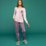 Pigiama Donna Noidìnotte Tartan Caldo Cotone Felpato Vari Colori