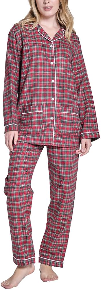 pigiama-tartan-donna-109gus-1.jpg Lady Law PELLEGRINI Pigiama Donna Flanella Lungo Scozzese Pigiama Tartan Donna Invernale in Flanella Cotone Manica Lunga con Bottoni e Pantaloni a Quadri : Amazon.it: Moda - immagine 1
