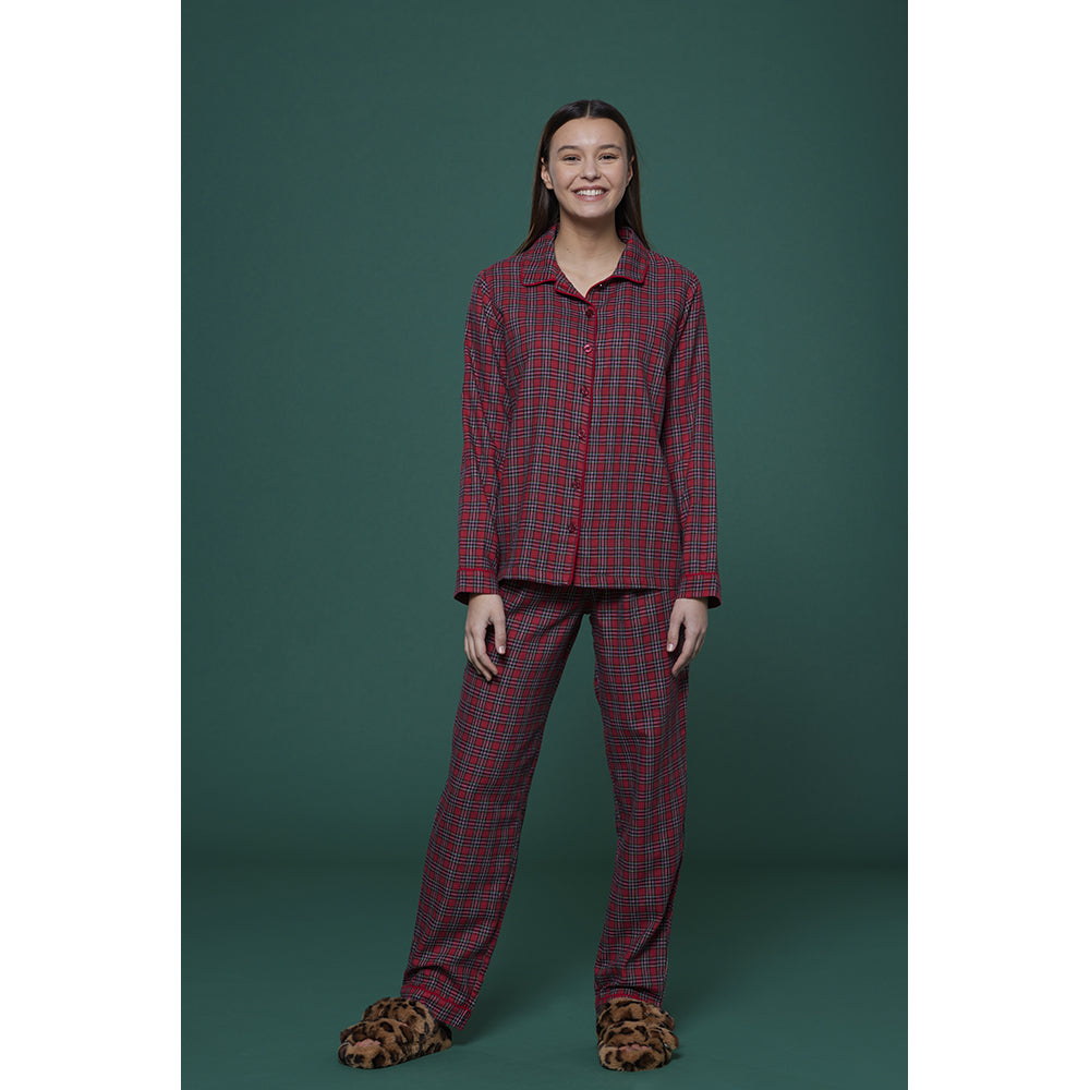 pigiama-tartan-donna-402efk-1.jpg Pigiama da Donna in Flanella Noidìnotte Tartan - immagine 1
