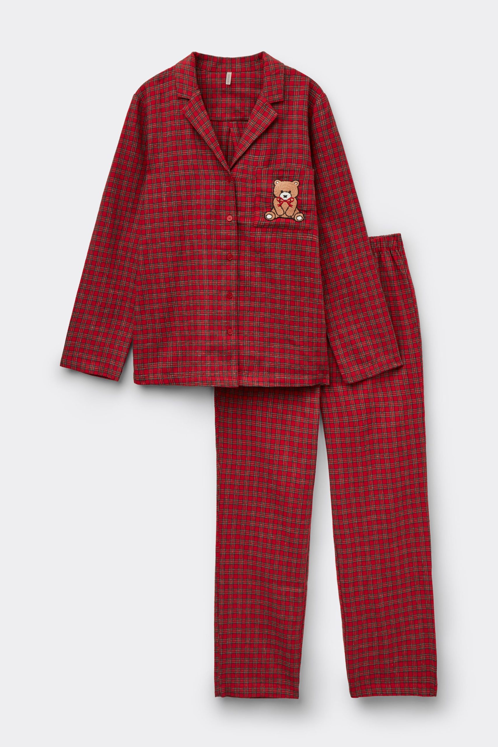 pigiama-tartan-donna-545onx-1.jpg Pigiama Lungo in Tela Garzata Tartan | Intimissimi - immagine 1