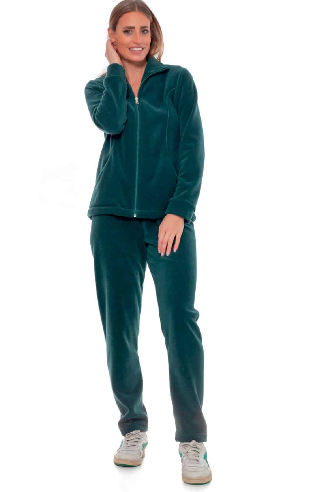 pigiama-tuta-donna-438hir-1.jpg Tuta in pile verde da donna Abbiati Private Label - immagine 1