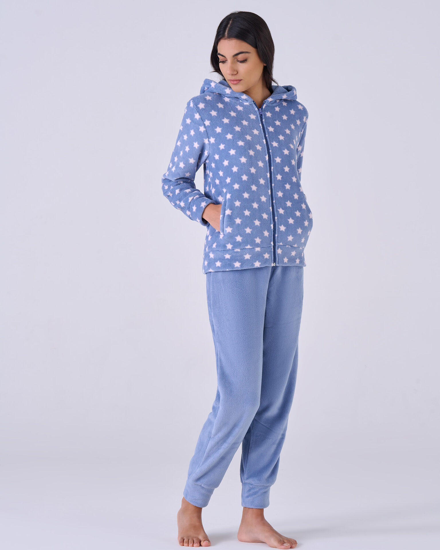pigiama-tuta-donna-776abr-1.jpg Tuta donna coral fleece Stelline – pigiamiamoci - immagine 1