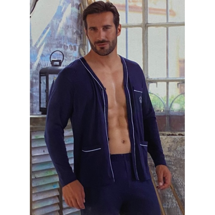 pigiama-uomo-aperto-davanti-326pec-1.jpg Pigiama uomo aperto davanti estivo Navigare 14280 - immagine 1