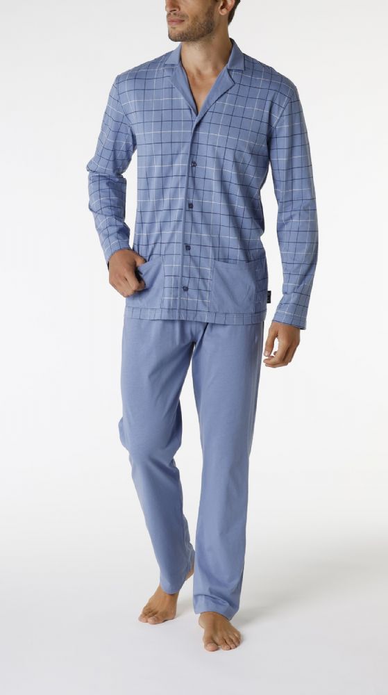 pigiama-uomo-aperto-davanti-707fes-1.jpg Pigiama Uomo Aperto L0DLW Cotone Jersey LOVABLE MAN | Vacchetti - immagine 1