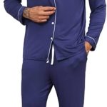 Pigiama Uomo Aperto Davanti Estivo, Pigiama Uomo Elegante Estivo Leggero Abbigliamento Da Notte Set Pigiami Due Pezzi Classic Camicia Colletto Risvolto Con Tasche E Pantaloni Da Casa Tinta Unita : Amazon.it: Sport
