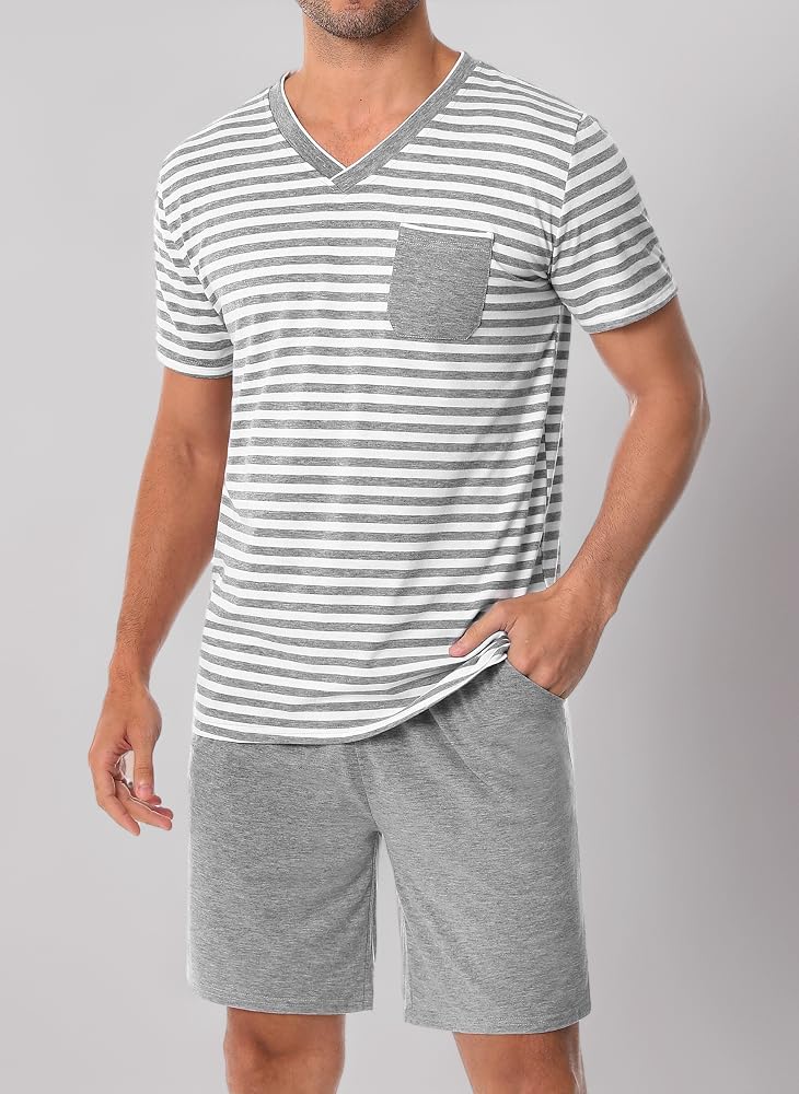 pigiama-uomo-cotone-leggero-561xkh-1.jpg Leversic Pigiami Uomo Estivi Pigiama Uomo Cotone Corte Pigiama Uomo Estivo 2 Pezzi Pigiama Maniche Corte Uomo Leggero e Morbido Grigio+Bianco+Grigio 3XL : Amazon.it: Moda - immagine 1