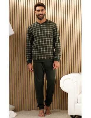 pigiama-uomo-felpato-266uce-1.jpg Pigiama uomo felpato "piuma" leggero e caldo punto Milano Kissimo 15013 - immagine 1