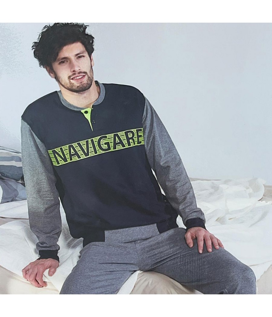 pigiama-uomo-invernale-felpato-585goj-1.jpg PIGIAMA UOMO B2141371 SERAFINO FELPA NAVIGARE - immagine 1