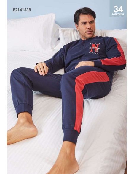 pigiama-uomo-invernale-felpato-952lav-1.jpg Navigare Pigiama Uomo Invernale Caldo Cotone Felpato Nero 2141537 - immagine 1