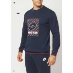 Pigiama uomo caldo cotone invernale 100% cotone giro collo Lotto 2114
