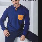 PIGIAMA UOMO NAVIGARE CALDO COTONE INTERLOCK SERAFINO MANICA LUNGA ART. 141908