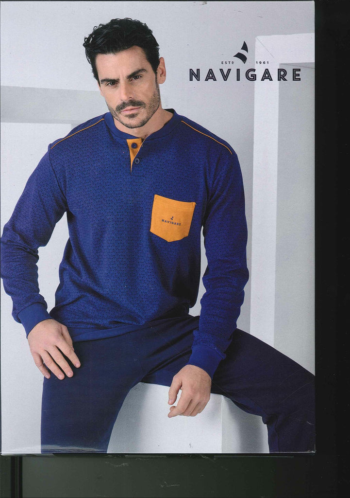 pigiama-uomo-navigare-001scc-1.jpg PIGIAMA UOMO NAVIGARE CALDO COTONE INTERLOCK SERAFINO MANICA LUNGA ART. 141908 - immagine 1