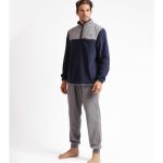 Admas Pigiama Invernale collo Alto con Zip in Pile da Uomo 60459 S27 – Passarelli Biancheria
