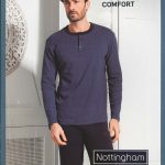 PIGIAMA UOMO NOTTINGHAM TAGLIE FORTI INTERLOCK SERAFINO FANTASIA ART. NPA062X BL