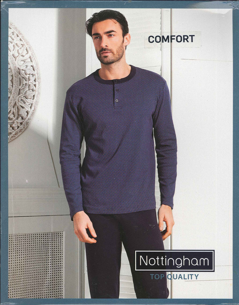 pigiama-uomo-taglie-forti-465ukj-1.jpg PIGIAMA UOMO NOTTINGHAM TAGLIE FORTI INTERLOCK SERAFINO FANTASIA ART. NPA062X BL - immagine 1