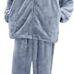 Pigiama Uomo Invernale Pile Pesante Abbigliamento da Casa Pigiama Flanella Caldo Taglie Forti Pigiama Invernale con Bottoni 3XL Pigiama Felpato Cotone Peloso Pigiama Pile Tuta Pile Due Pezzi : Amazon.it: Moda