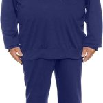 MAXFORT Pigiama Uomo Taglie Forti in Caldo Cotone, Collo Serafino, Pantalone con Elastico, Marca, Fino 8XL (IT, Testo, 3XL, Regular, Regular, Blu) : Amazon.it: Moda