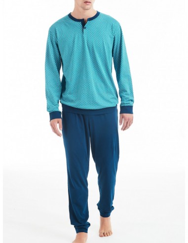 pigiama-uomo-taglie-forti-952ujo-1.jpg Pigiama uomo Ragno mod. Mosaico a maniche lunghe taglie forti in 100% puro cotone Intimo Altieri Shop - immagine 1