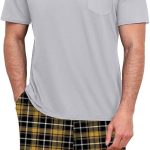 Pigiama Uomo Estivo Cotone, Completi Estivi Uomo, Estate Set a Colori Contrastanti Collo Rotondo Top a Maniche Corte E Pantaloncini con Tasca Pigiami Uomo Abbigliamento da Casa : Amazon.it: Moda