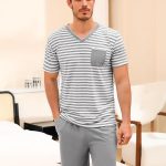 Leversic Pigiami Uomo Estivi Pigiama Uomo Cotone Corte Pigiama Uomo Estivo 2 Pezzi Pigiama Maniche Corte Uomo Leggero e Morbido Grigio+Bianco+Grigio 3XL : Amazon.it: Moda