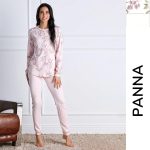 Galeone Biancheria e Tessuti | Pigiama da Donna Invernale Lungo in Cotone Elegante con Maglia e Pantaloni colore panna
