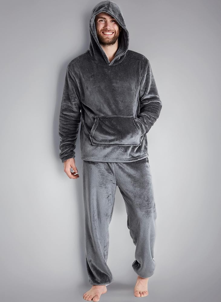 pigiami-invernali-218jdp-1.jpg CityComfort Pigiama Uomo Invernale Pile Caldo con Cappuccio, Pigiami Due Pezzi Lunghi M 2XL, Idee Regalo di Natale (Carbone, M) : Amazon.it: Moda - immagine 1