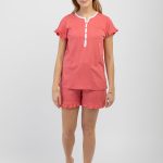 Pigiama Donna Corto 100% Cotone LOVABLE 9L0DSMX S / Corallo