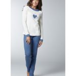 LOVABLE PIGIAMA DONNA STAMPA CUORE M/LUNGA IN COTONE ART.L0AD3
