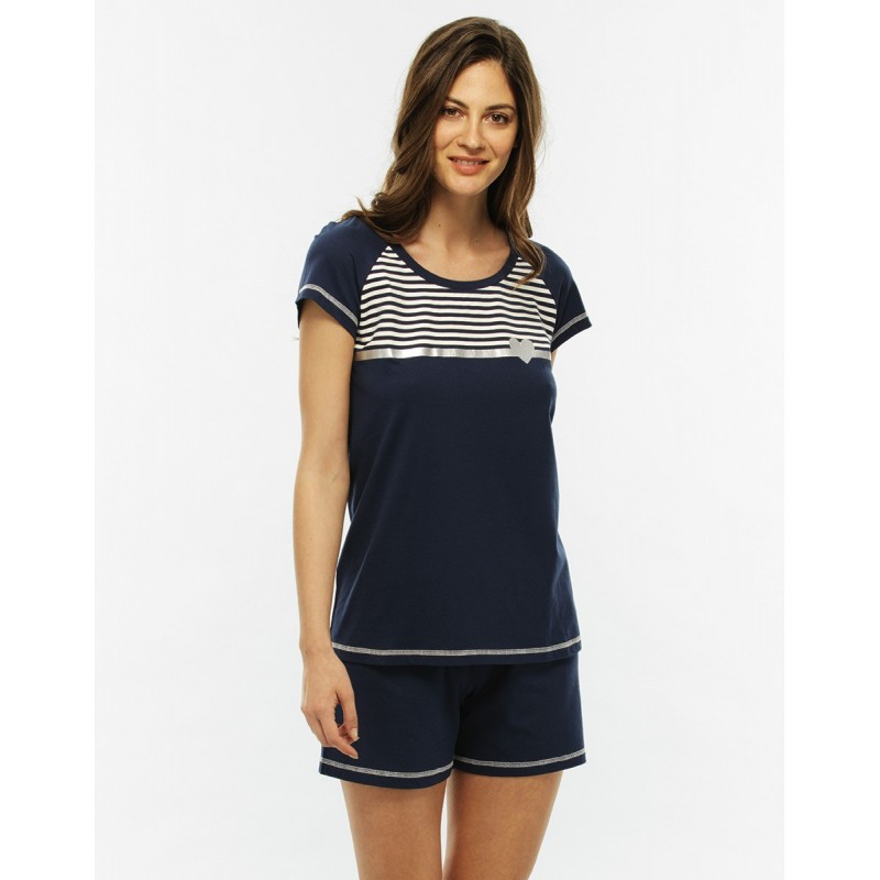 pigiami-lovable-991aya-1.jpg Pigiama donna LOVABLE in jersey a manica e gamba corta, con fantasia. - immagine 1