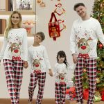 Pigiama Natale Famiglia Set, Pigiami Natalizi per Tutta la Famiglia, Pigiama Natalizio Coordinati Manica Lungo, 2 Pezzi Pigiami di Natale lui e lei per Coppia Donna Uomo Bambino Bambina Mamma Papà :