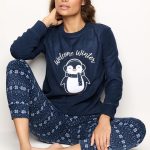 YAMAMAY Pigiama Lungo, Donna, Blu Notte : Amazon.it: Altro