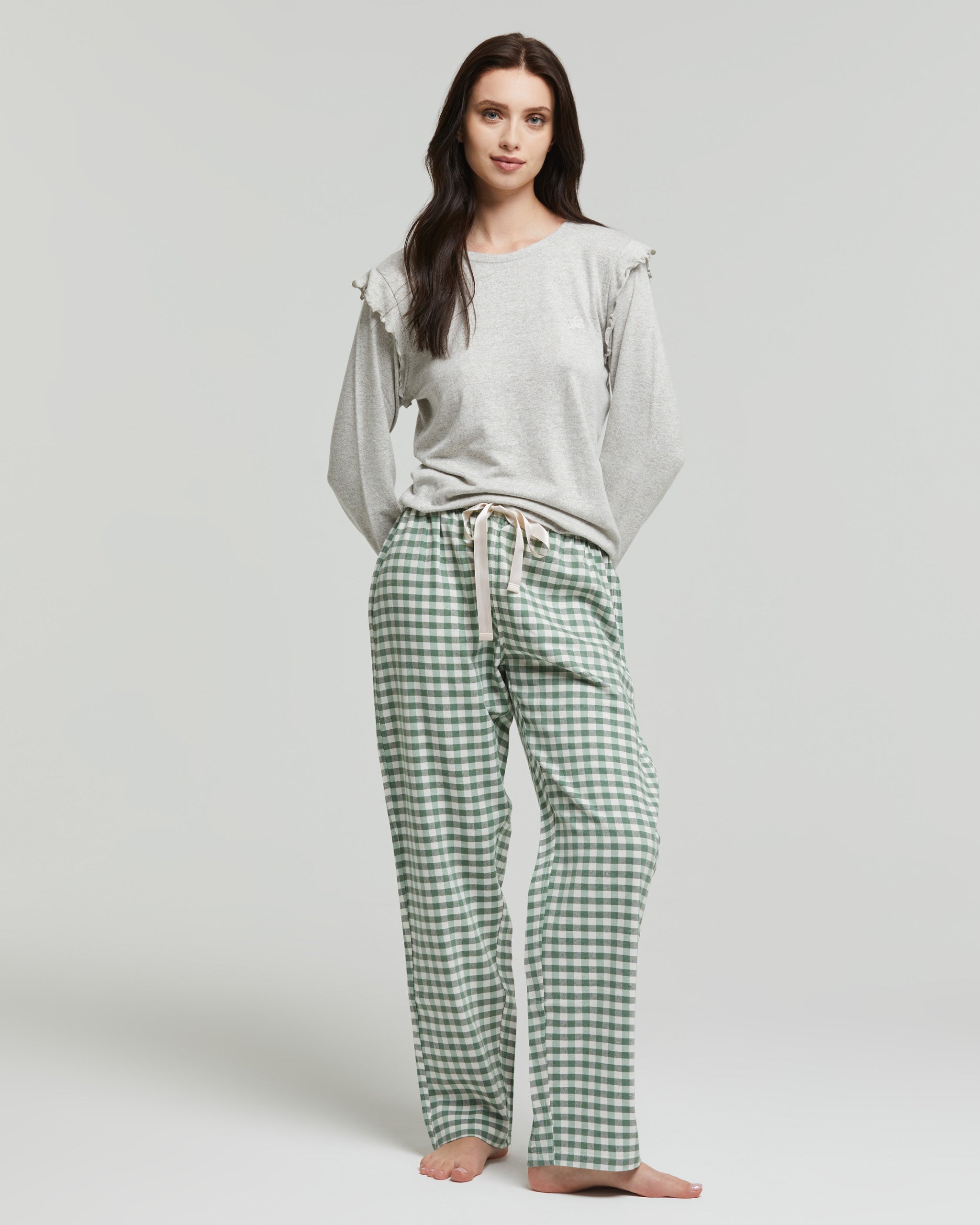 pompea-pigiami-487yni-1.jpg Pyjama long en viscose et flanelle Pivoine | Pompéia – Pompea - immagine 1