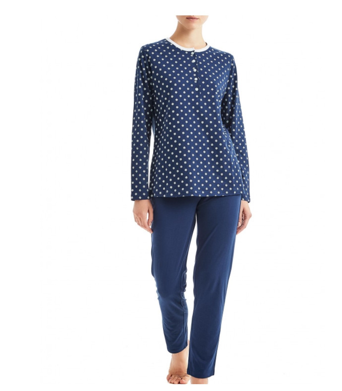 ragno-pigiami-314qzs-1.jpg RAGNO PIGIAMA DONNA M/LUNGA IN JERSEY DI COTONE ART.D887N1 - immagine 1