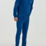 RAGNO Pigiama Uomo Lungo Serafino Cotone Leggero Rigato UA26N1 44 / Blu