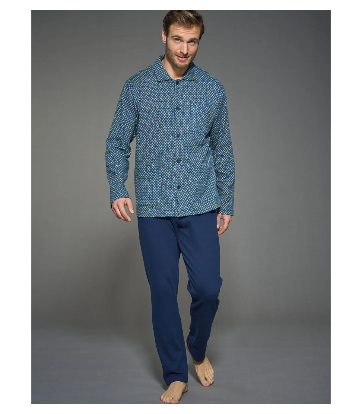 ragno-pigiami-uomo-005kku.png RAGNO PIGIAMA UOMO CALDO COTONE APERTO ART.U836N7 - immagine 1