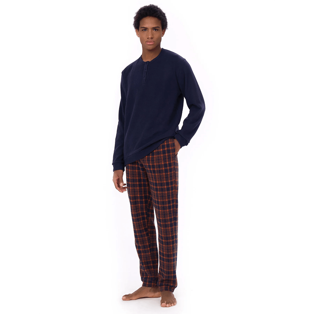 ragno-pigiami-uomo-455xks.png Ragno Pigiama Invernale da Uomo in Cotton Eco Pile U770N1 S42 Gold Flame / 48 - immagine 1