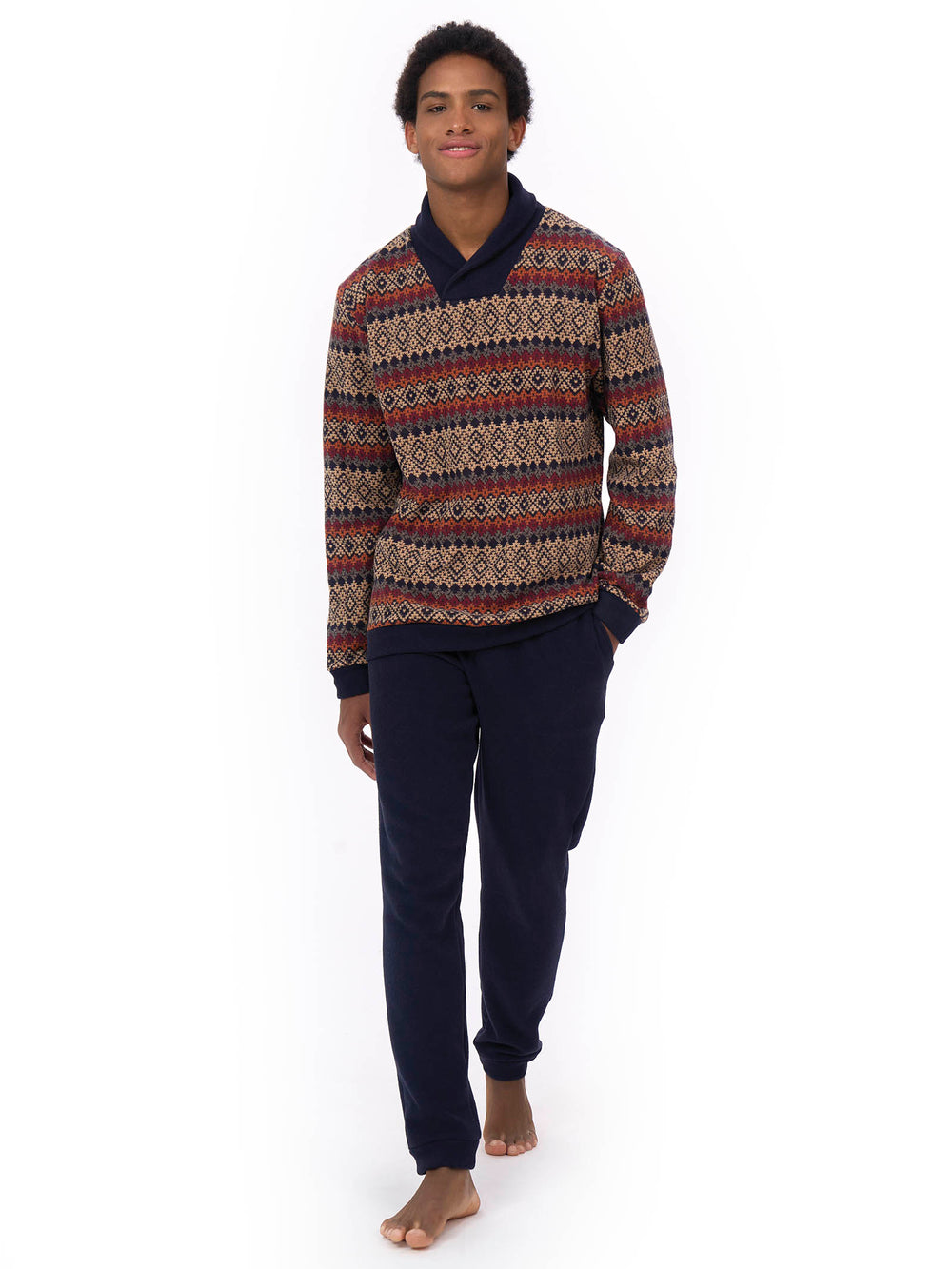 ragno-pigiami-uomo-791mkf-1.jpg Pigiama uomo marca Ragno modello in cotton eco pile - immagine 1