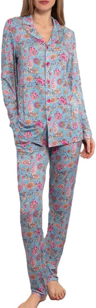 verdissima-pigiami-778joo-1.jpg Verdissima LO13 Pigiama Aperto, Manica Lunga Pantalone Lungo con Tasche, Azzurro 00041, XL : Amazon.it: Moda - immagine 1