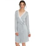 NOIDINOTTE VESTAGLIA DONNA M/LUNGA APERTA IN VISCOSA E PIZZO ART.GE2273