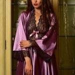 Completo vestaglia rosa scuro, camicia da notte da sposa, kimono, camicia da notte e vestaglia da sposa, vestaglia in raso, kimono da sposa, lingerie per la prima notte di nozze Etsy