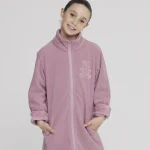 Vestaglia bambina orsino in pile con zip Rosa